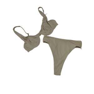Riot Swim Taupe 2P Bikini Set Underwire Top M | KAI Thong S